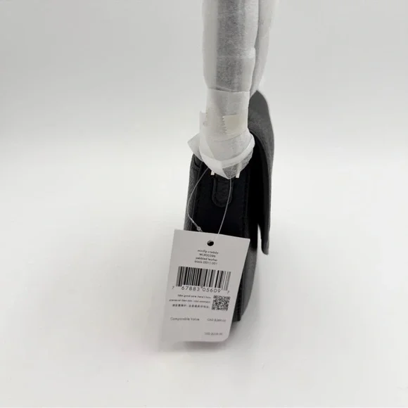 Kate Spade Leila Mini Flap Black Pebbled Leather Crossbody Bag Original Pkg NWT - Picture 6 of 8